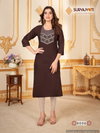 Nirja Advance Vol 8 By Suryajyoti Straight Cut Rayon Embroidery Kurtis Wholesale Price In Surat
